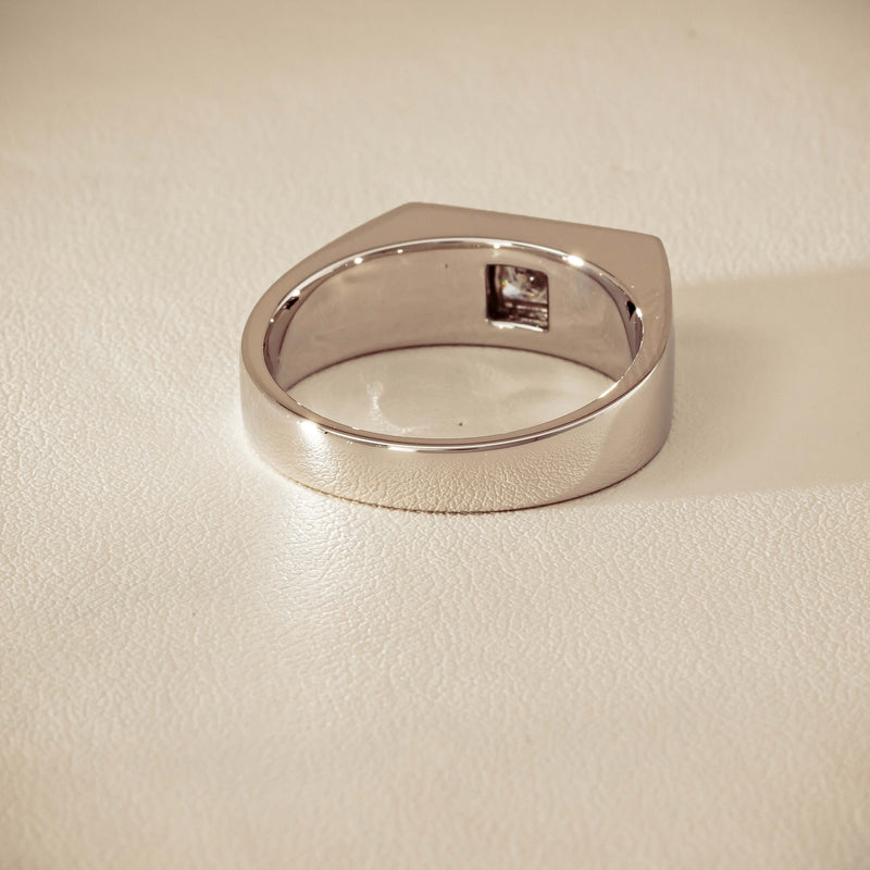 Platinum 1.47ct Reclaimed Princess Diamond Mens Ring