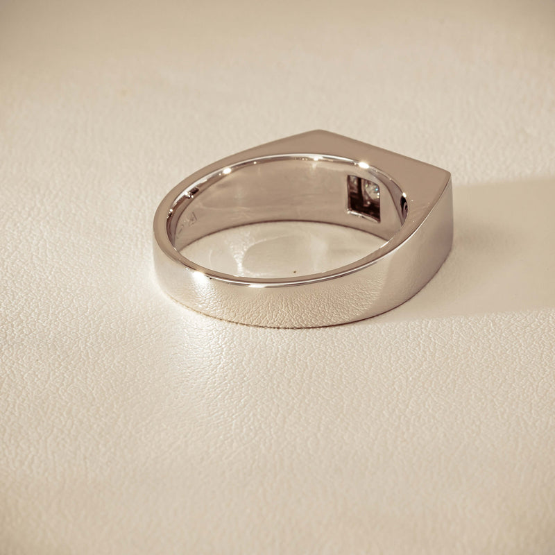Platinum 1.47ct Reclaimed Princess Diamond Mens Ring