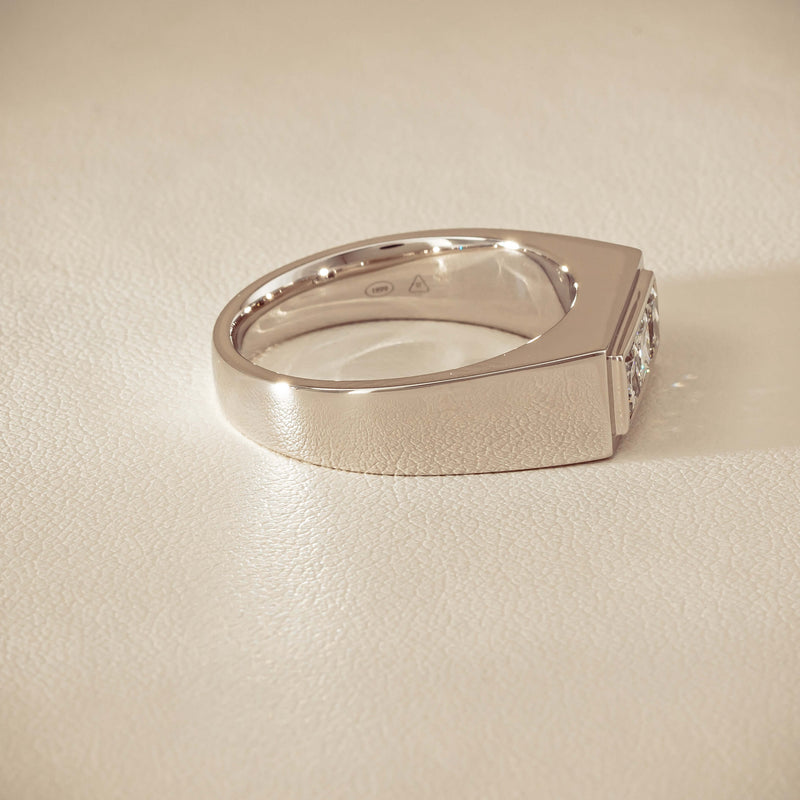 Platinum 1.47ct Reclaimed Princess Diamond Mens Ring