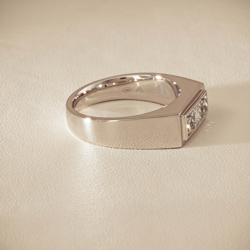 Platinum 1.47ct Reclaimed Princess Diamond Mens Ring