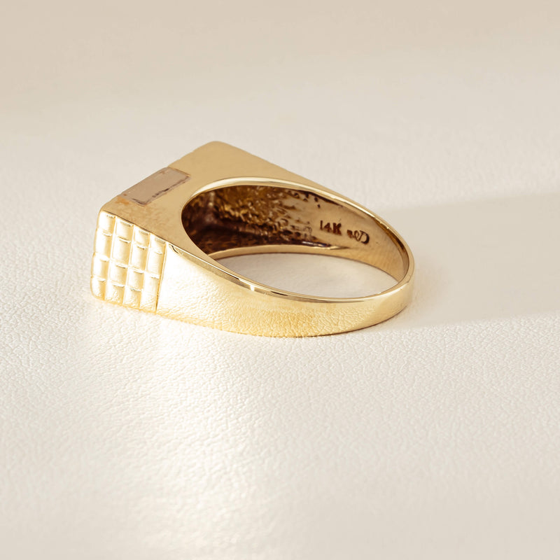 Deja Vu 14ct Yellow Gold .22ct Diamond Signet Ring