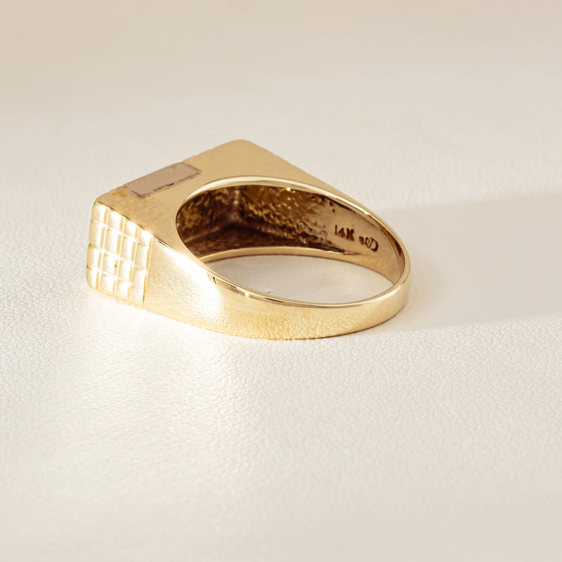 Deja Vu 14ct Yellow Gold .22ct Diamond Signet Ring