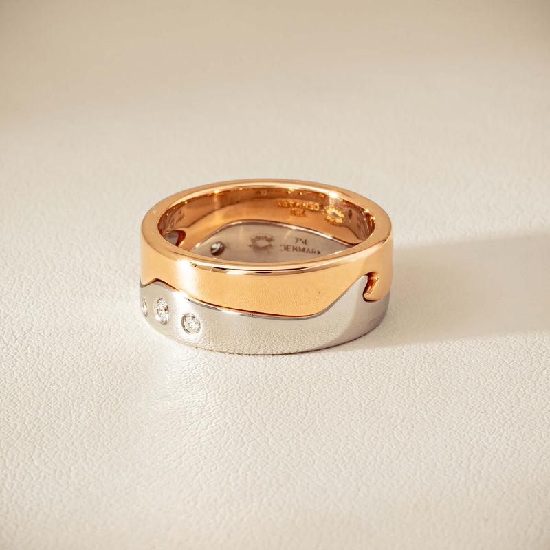 Deja Vu 18ct Bi-Tone Gold Diamond Two-Piece Fusion Band
