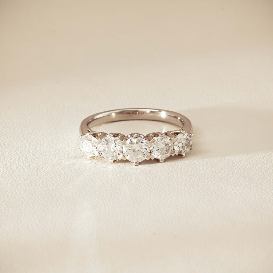 Deja Vu 18ct White Gold 1.90ct Five-Stone Diamond Ring - Ring - Walker & Hall