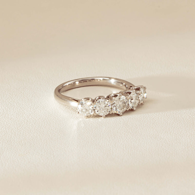 Deja Vu 18ct White Gold 1.90ct Five-Stone Diamond Ring - Ring - Walker & Hall