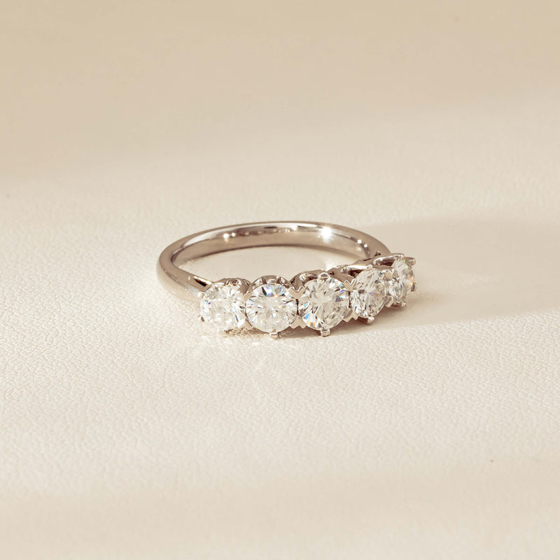 Deja Vu 18ct White Gold 1.90ct Five-Stone Diamond Ring - Ring - Walker & Hall