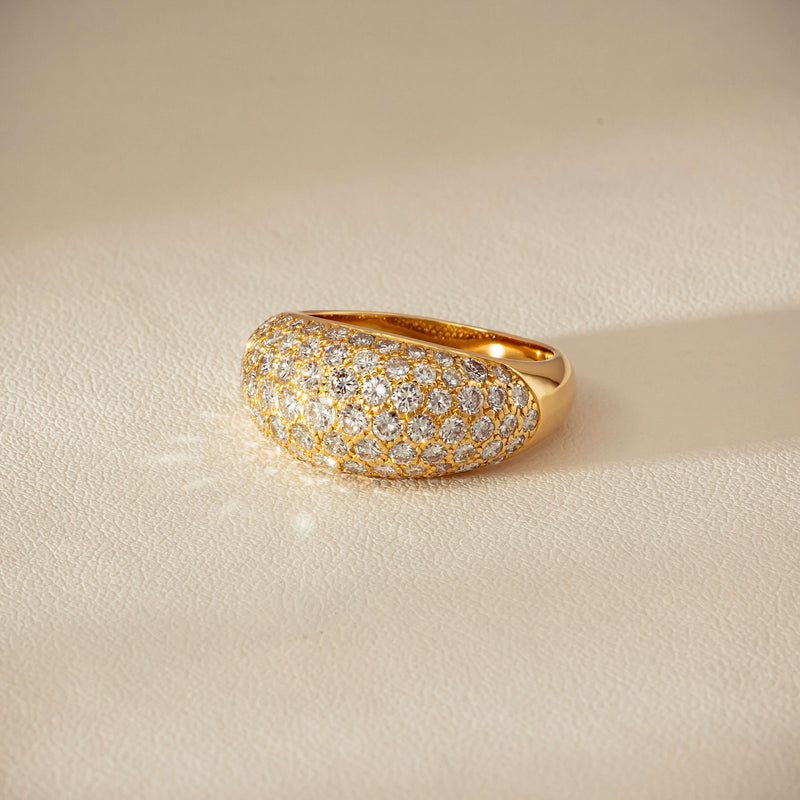 Deja Vu 18ct Yellow Gold 2.53ct Diamond Pave Dome Ring