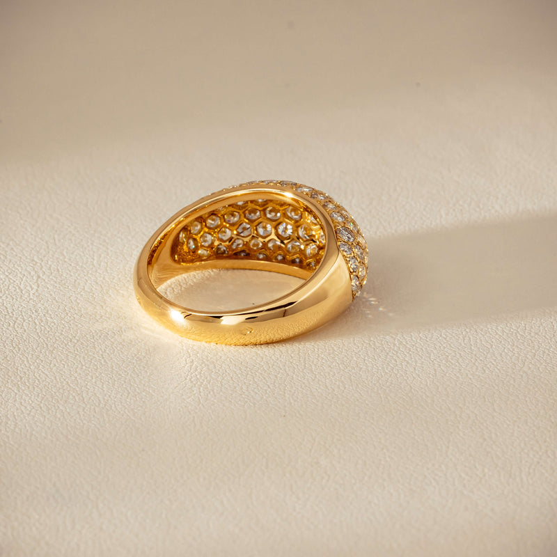 Deja Vu 18ct Yellow Gold 2.53ct Diamond Pave Dome Ring