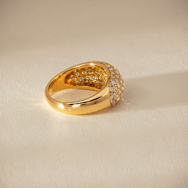 Deja Vu 18ct Yellow Gold 2.53ct Diamond Pave Dome Ring