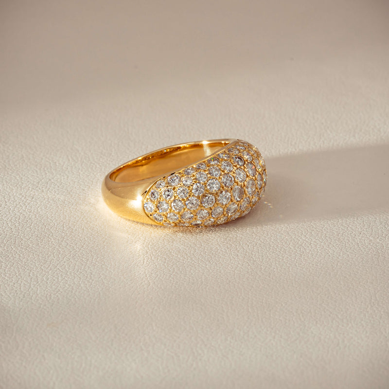 Deja Vu 18ct Yellow Gold 2.53ct Diamond Pave Dome Ring