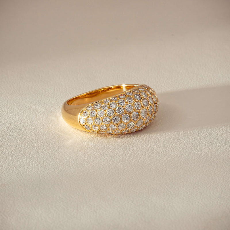 Deja Vu 18ct Yellow Gold 2.53ct Diamond Pave Dome Ring