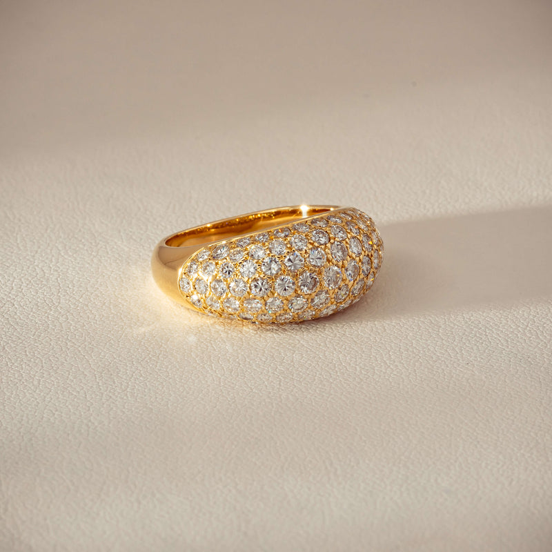 Deja Vu 18ct Yellow Gold 2.53ct Diamond Pave Dome Ring