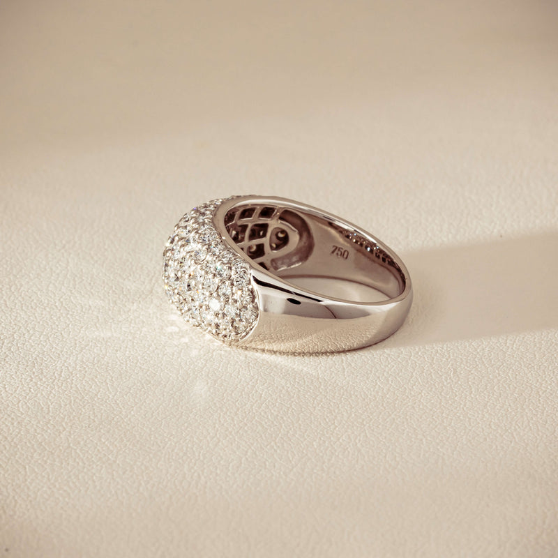 Deja Vu 18ct White Gold 2.00ct Diamond Pave Dome Ring