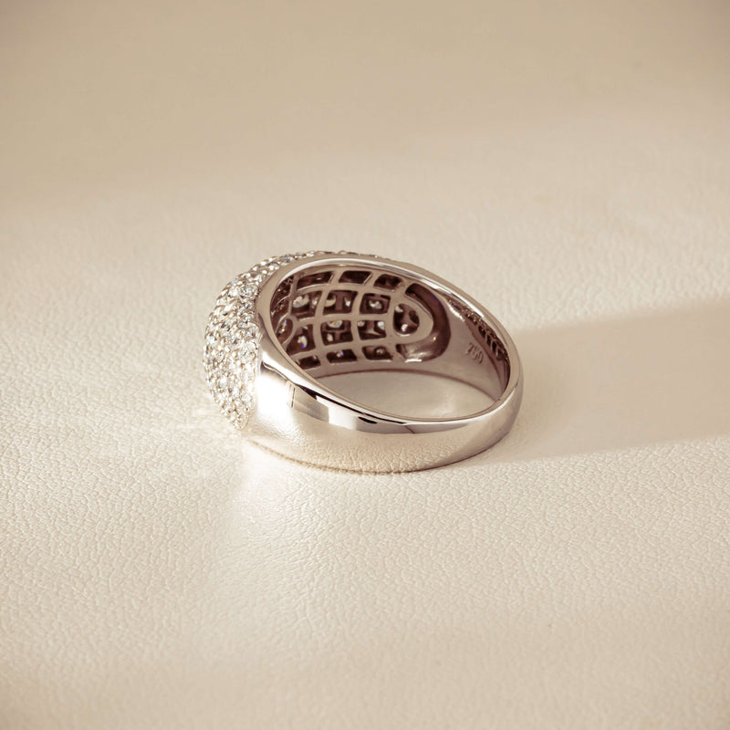 Deja Vu 18ct White Gold 2.00ct Diamond Pave Dome Ring