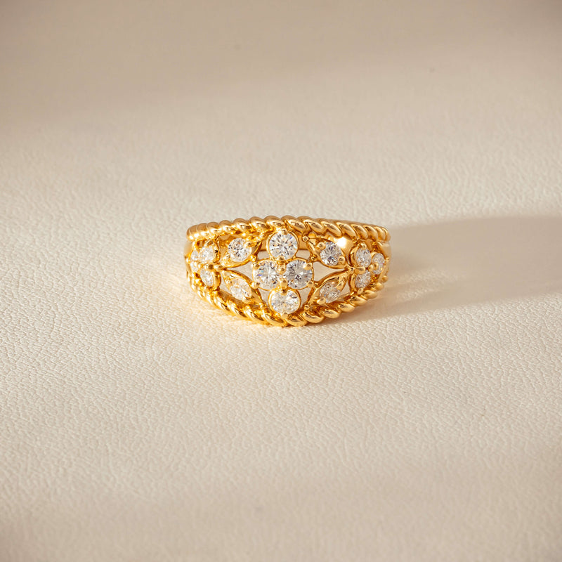 Deja Vu 18ct Yellow Gold .70ct Diamond Openwork Ring