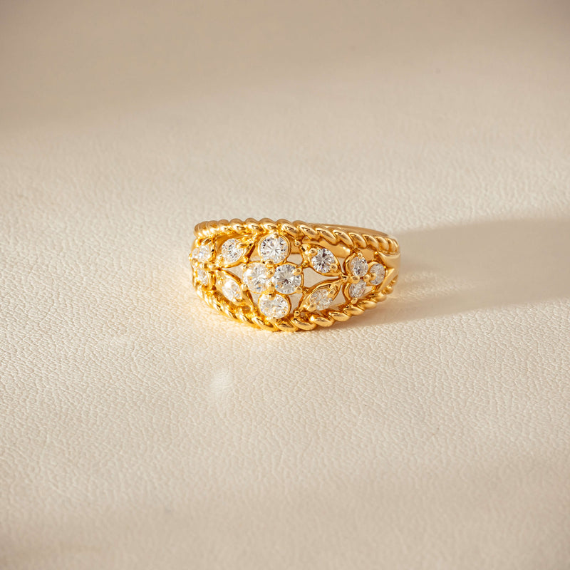 Deja Vu 18ct Yellow Gold .70ct Diamond Openwork Ring