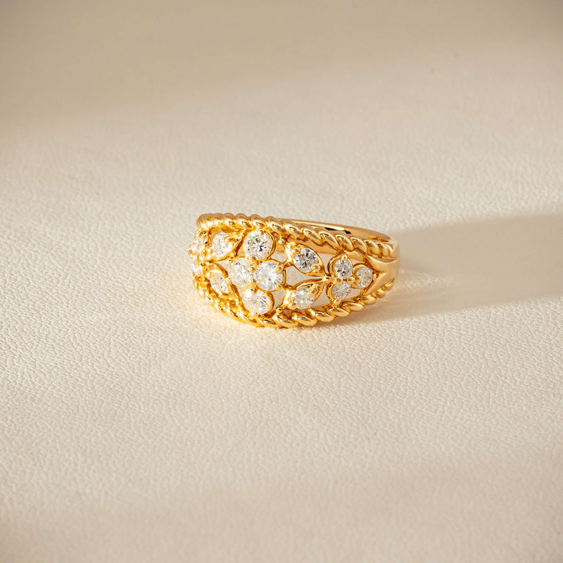 Deja Vu 18ct Yellow Gold .70ct Diamond Openwork Ring