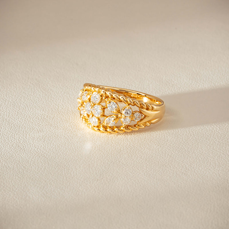 Deja Vu 18ct Yellow Gold .70ct Diamond Openwork Ring