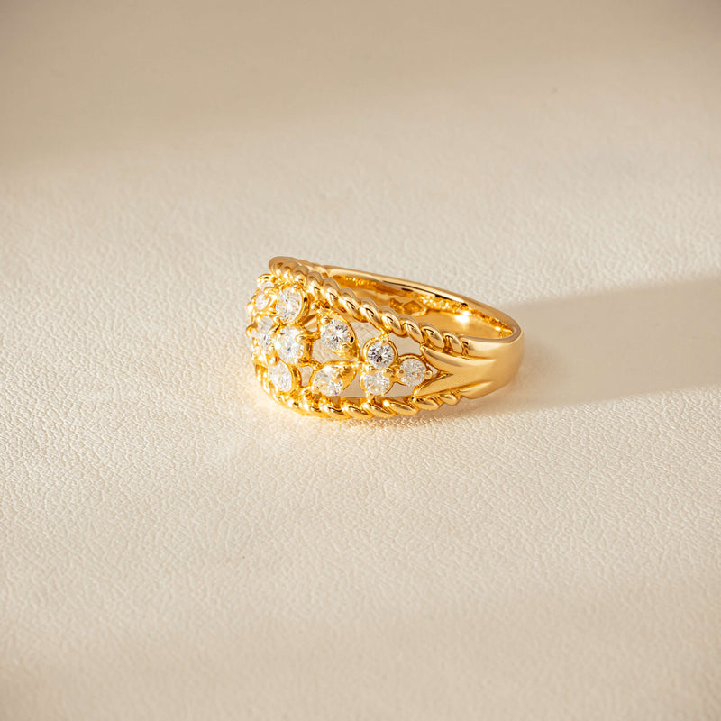 Deja Vu 18ct Yellow Gold .70ct Diamond Openwork Ring