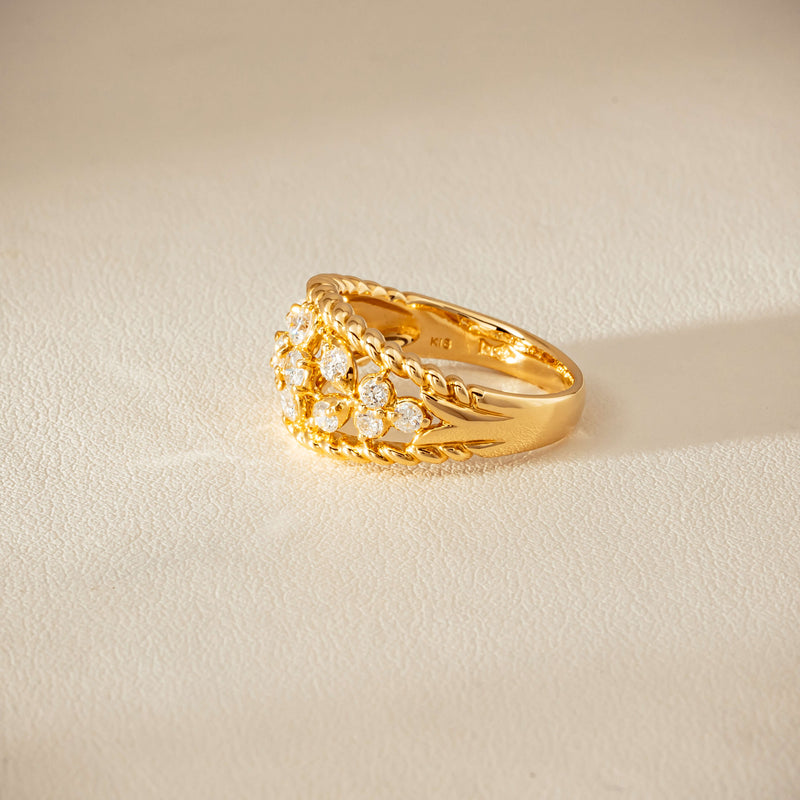 Deja Vu 18ct Yellow Gold .70ct Diamond Openwork Ring