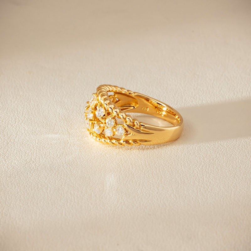 Deja Vu 18ct Yellow Gold .70ct Diamond Openwork Ring