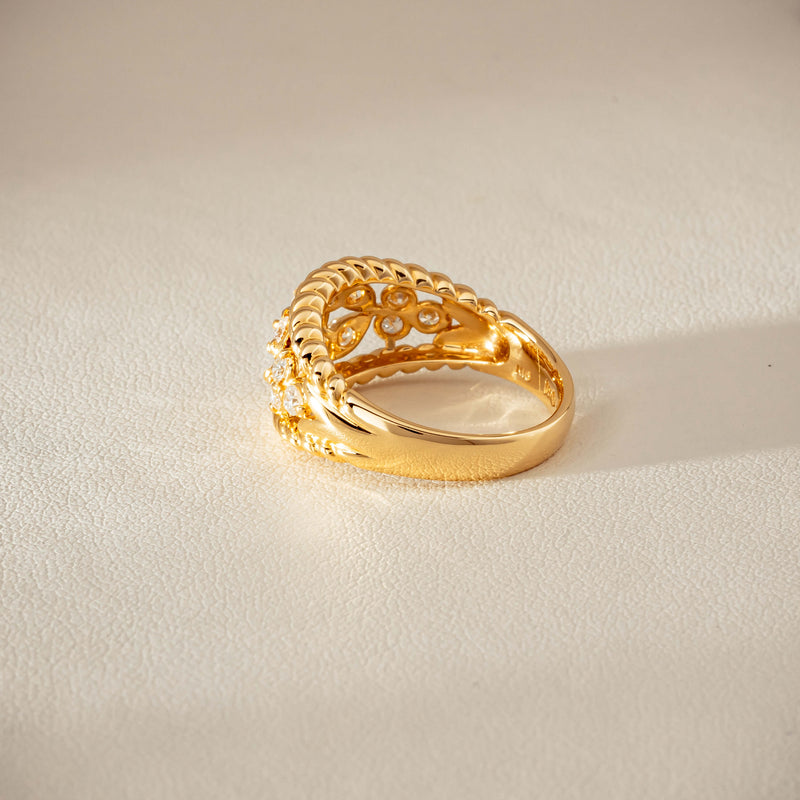 Deja Vu 18ct Yellow Gold .70ct Diamond Openwork Ring