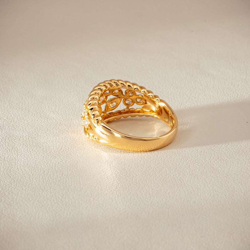Deja Vu 18ct Yellow Gold .70ct Diamond Openwork Ring
