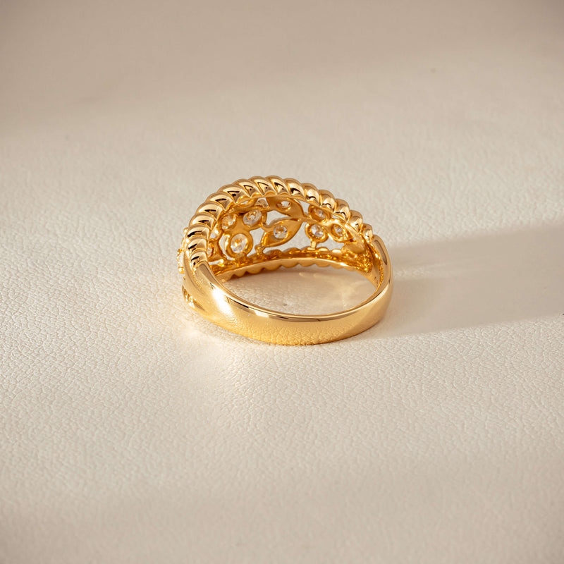 Deja Vu 18ct Yellow Gold .70ct Diamond Openwork Ring