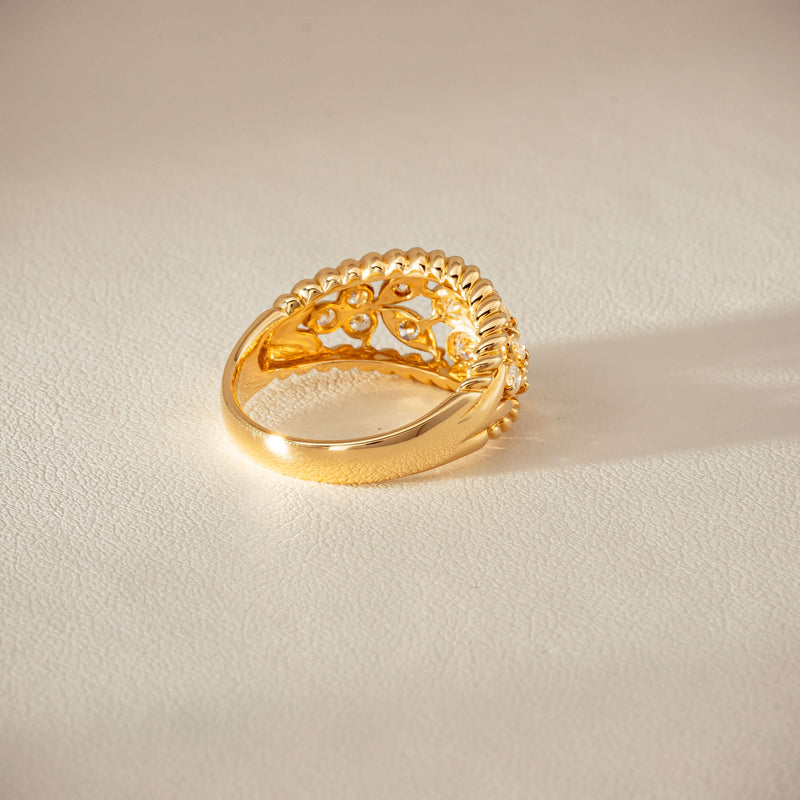 Deja Vu 18ct Yellow Gold .70ct Diamond Openwork Ring