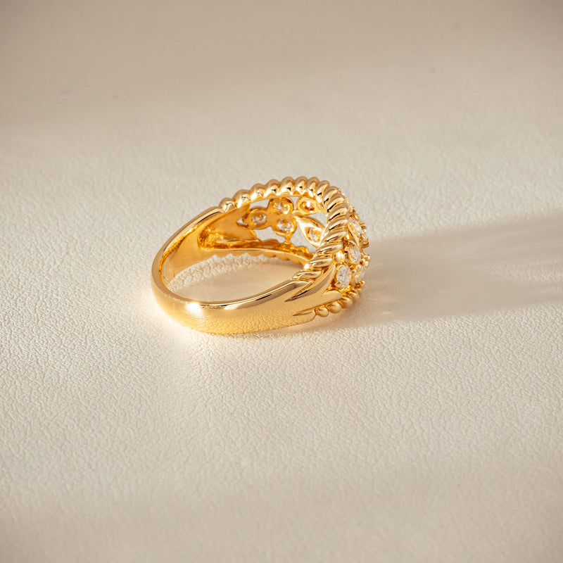 Deja Vu 18ct Yellow Gold .70ct Diamond Openwork Ring