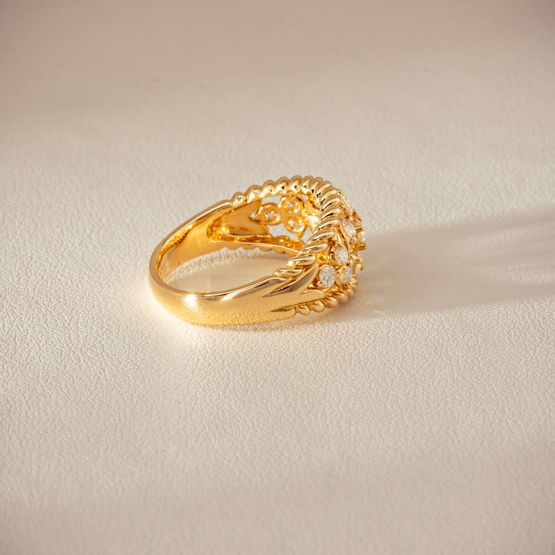 Deja Vu 18ct Yellow Gold .70ct Diamond Openwork Ring