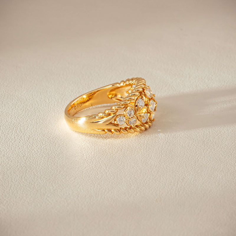 Deja Vu 18ct Yellow Gold .70ct Diamond Openwork Ring
