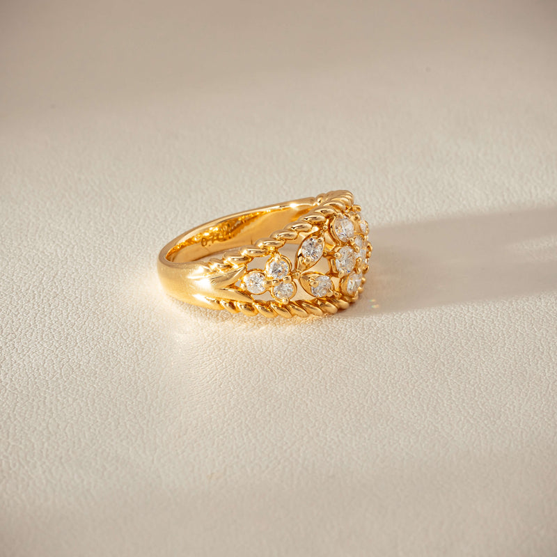 Deja Vu 18ct Yellow Gold .70ct Diamond Openwork Ring