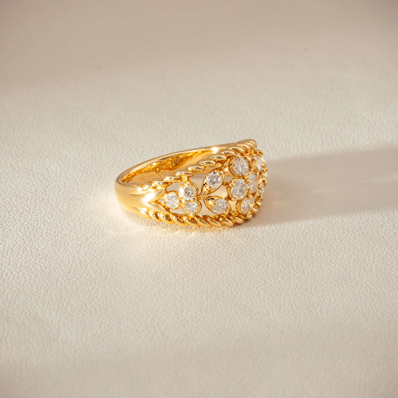 Deja Vu 18ct Yellow Gold .70ct Diamond Openwork Ring
