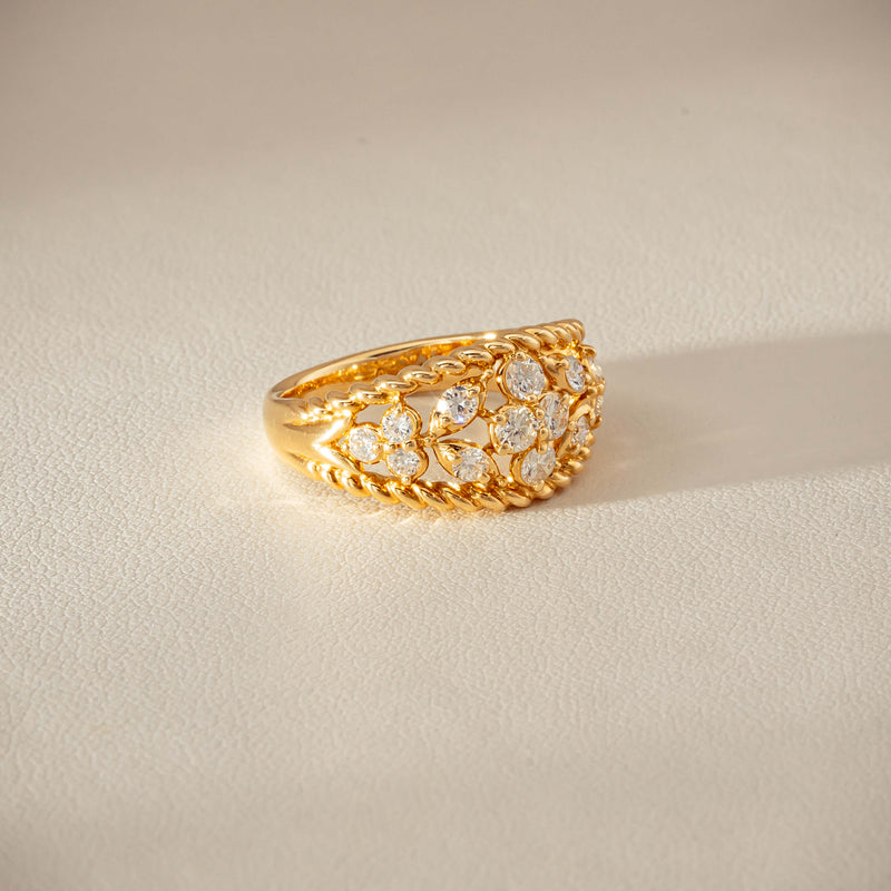 Deja Vu 18ct Yellow Gold .70ct Diamond Openwork Ring