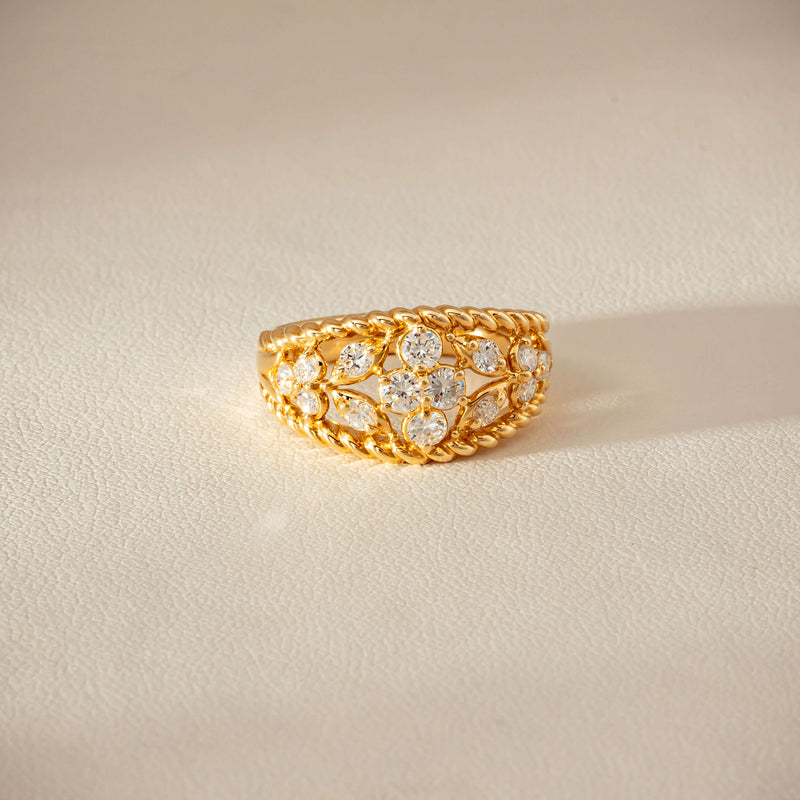 Deja Vu 18ct Yellow Gold .70ct Diamond Openwork Ring