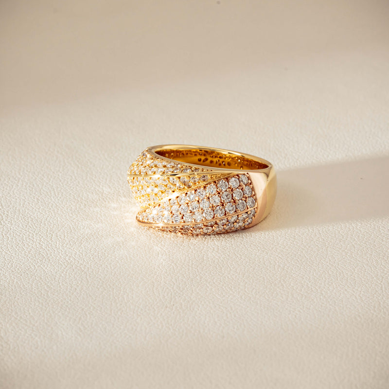 Deja Vu 18ct Bi-Tone Gold 1.70ct Diamond Crossover Ring