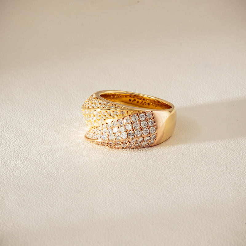 Deja Vu 18ct Bi-Tone Gold 1.70ct Diamond Crossover Ring