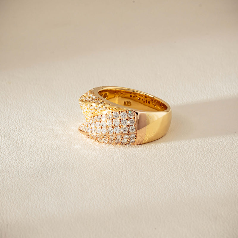 Deja Vu 18ct Bi-Tone Gold 1.70ct Diamond Crossover Ring