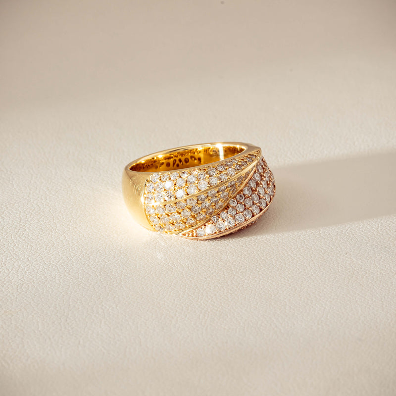 Deja Vu 18ct Bi-Tone Gold 1.70ct Diamond Crossover Ring