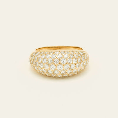 Deja Vu 18ct Yellow Gold 2.53ct Diamond Pave Dome Ring