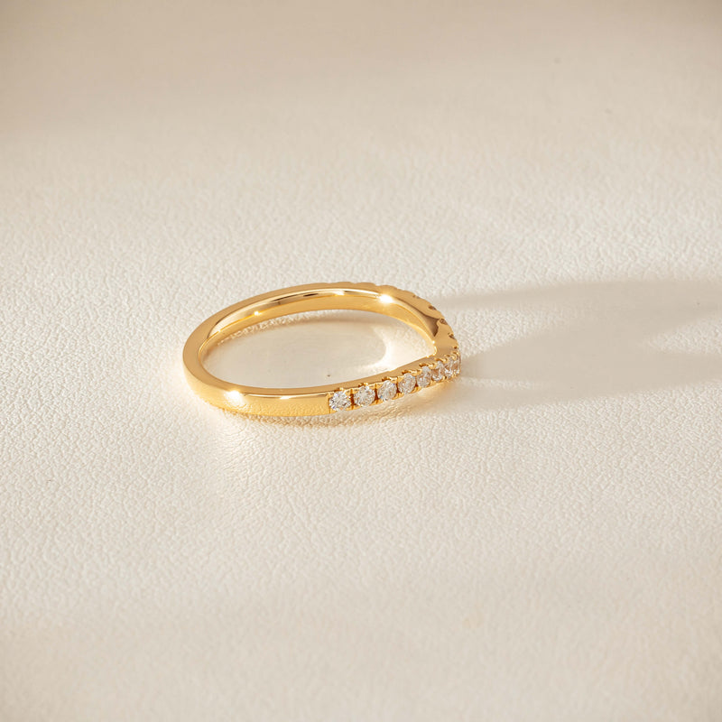18ct Yellow Gold .30ct Diamond-Set Curved Band