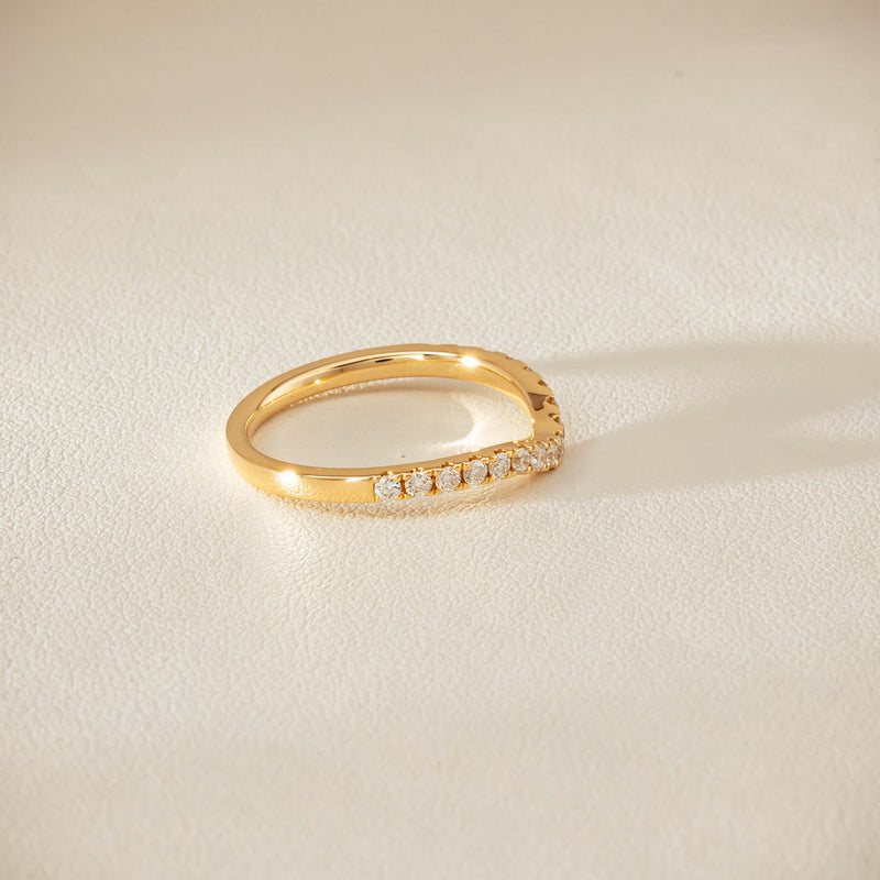 18ct Yellow Gold .30ct Diamond-Set Curved Band