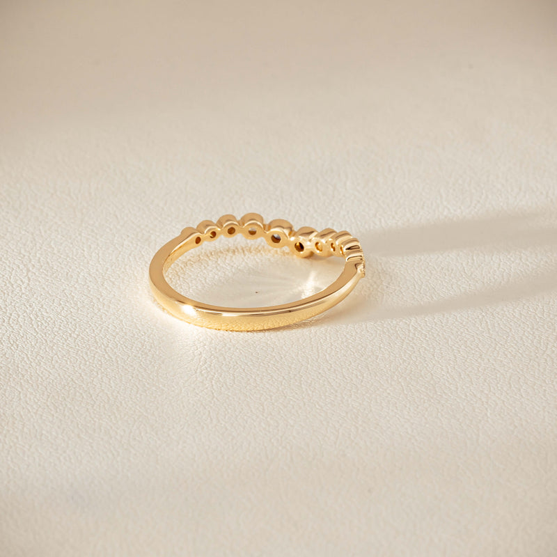 14ct Yellow Gold Diamond Bubble Band