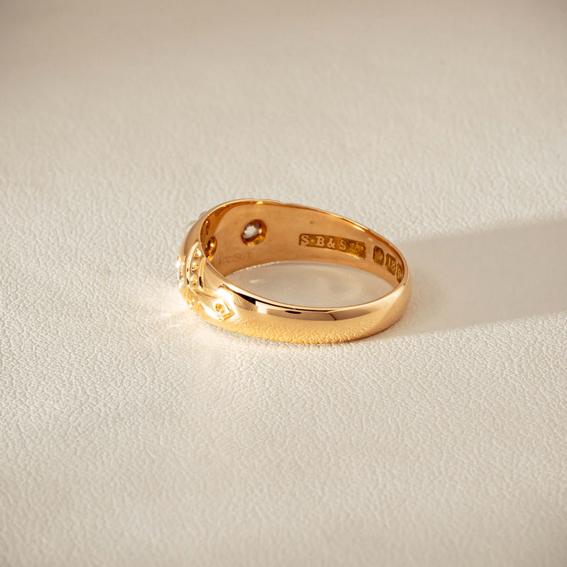 Vintage 18ct Yellow Gold Diamond & Seed Pearl Ring - Ring - Walker & Hall