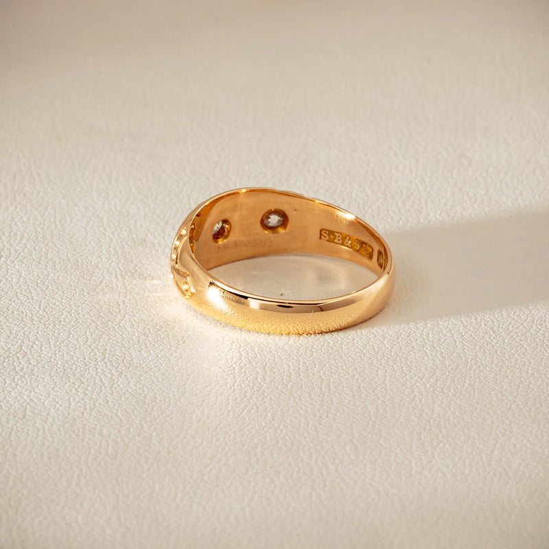Vintage 18ct Yellow Gold Diamond & Seed Pearl Ring - Ring - Walker & Hall
