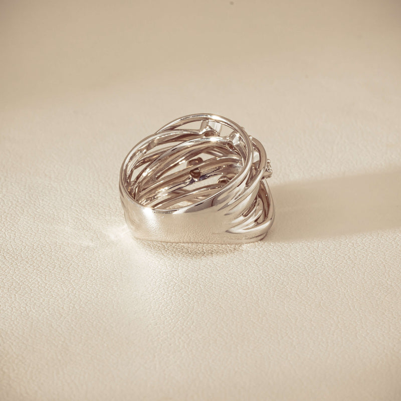 Deja Vu 18ct White Gold .24ct Diamond Orbit Weave Ring - Ring - Walker & Hall