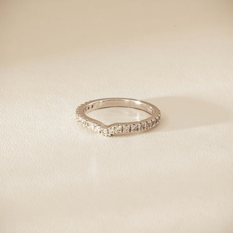 Deja Vu 18ct White Gold .46ct Diamond Curved Band - Ring - Walker & Hall