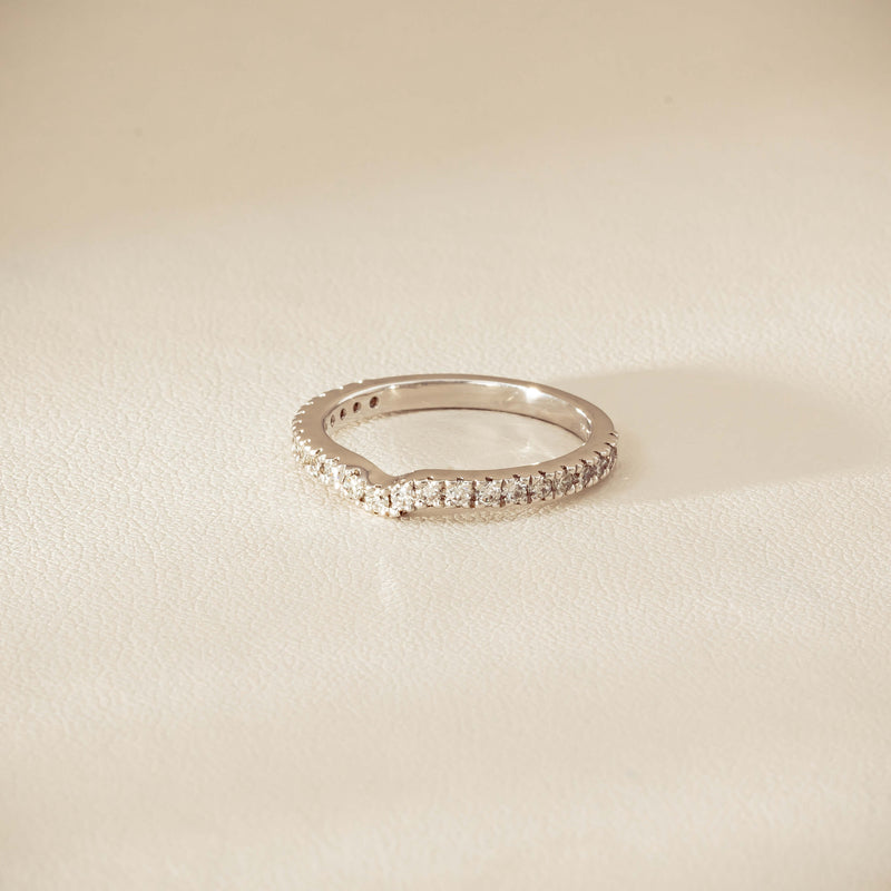 Deja Vu 18ct White Gold .46ct Diamond Curved Band - Ring - Walker & Hall