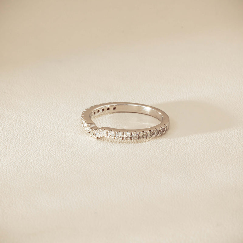 Deja Vu 18ct White Gold .46ct Diamond Curved Band - Ring - Walker & Hall